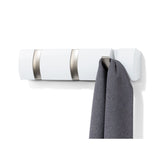 Hectarul - Cuier alb/argintiu din lemn 30x6 cm Flip 3 Umbra